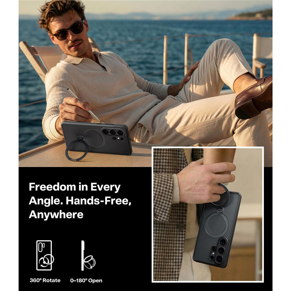 TORRAS Ostand Q3 Spin Case für Samsung Galaxy S26 Ultra mit magnetischem Ring-Kickstand