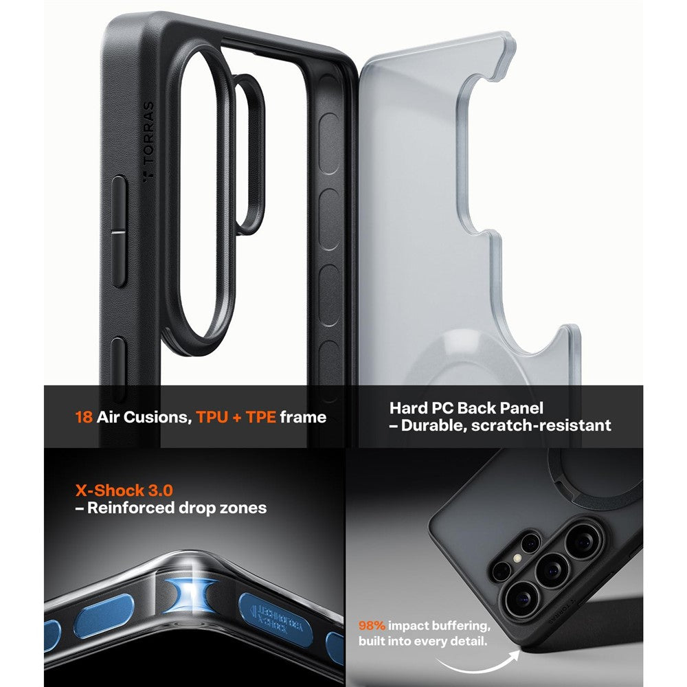 TORRAS Ostand Q3 Spin Case für Samsung Galaxy S26 Ultra mit magnetischem Ring-Kickstand