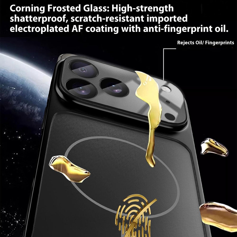 For iPhone 17 Pro Magnetic Case AG Matte Glass Shockproof Phone Cover