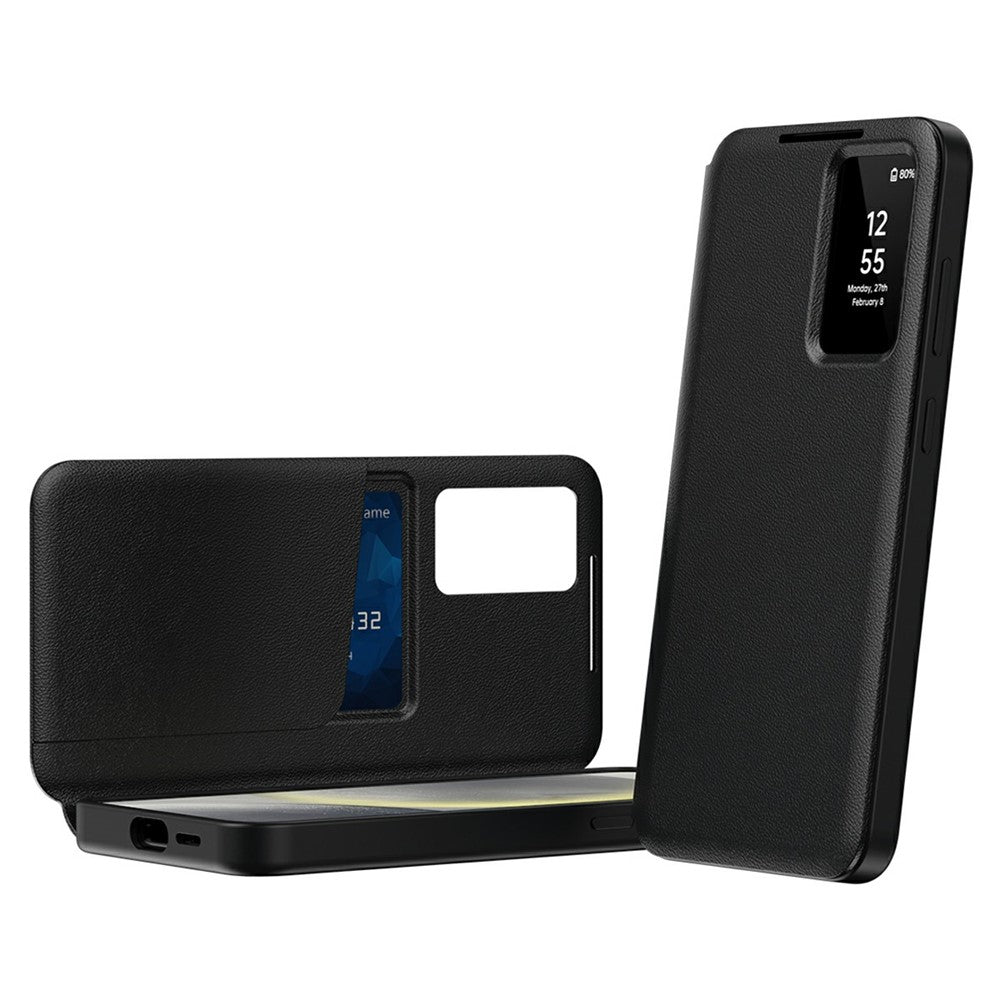For Samsung Galaxy S26 Ultra Case with Card Holder Smart View Window Leather Phone Cover
