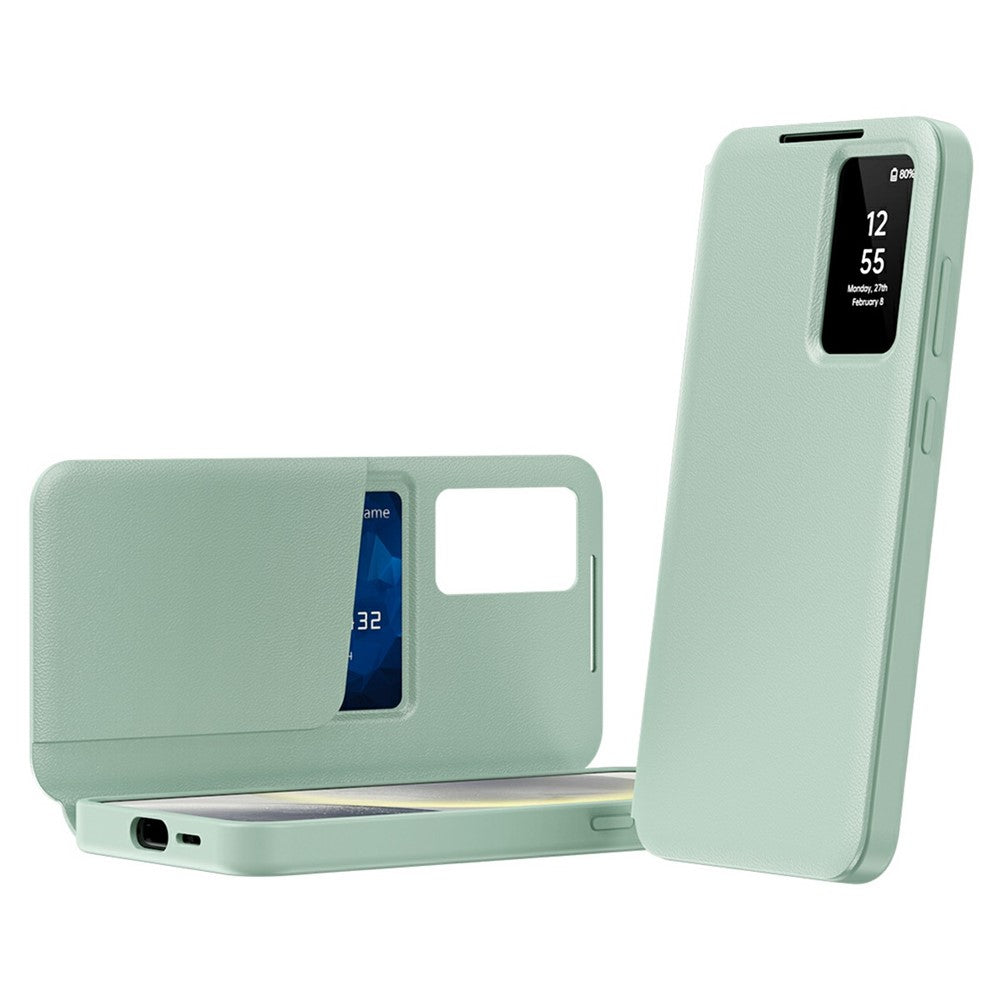 For Samsung Galaxy S26 Ultra Case with Card Holder Smart View Window Leather Phone Cover
