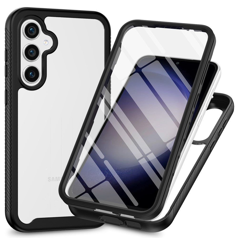 For Samsung Galaxy A57 5G Clear Case PC + TPU Phone Back Cover with PET Screen Film