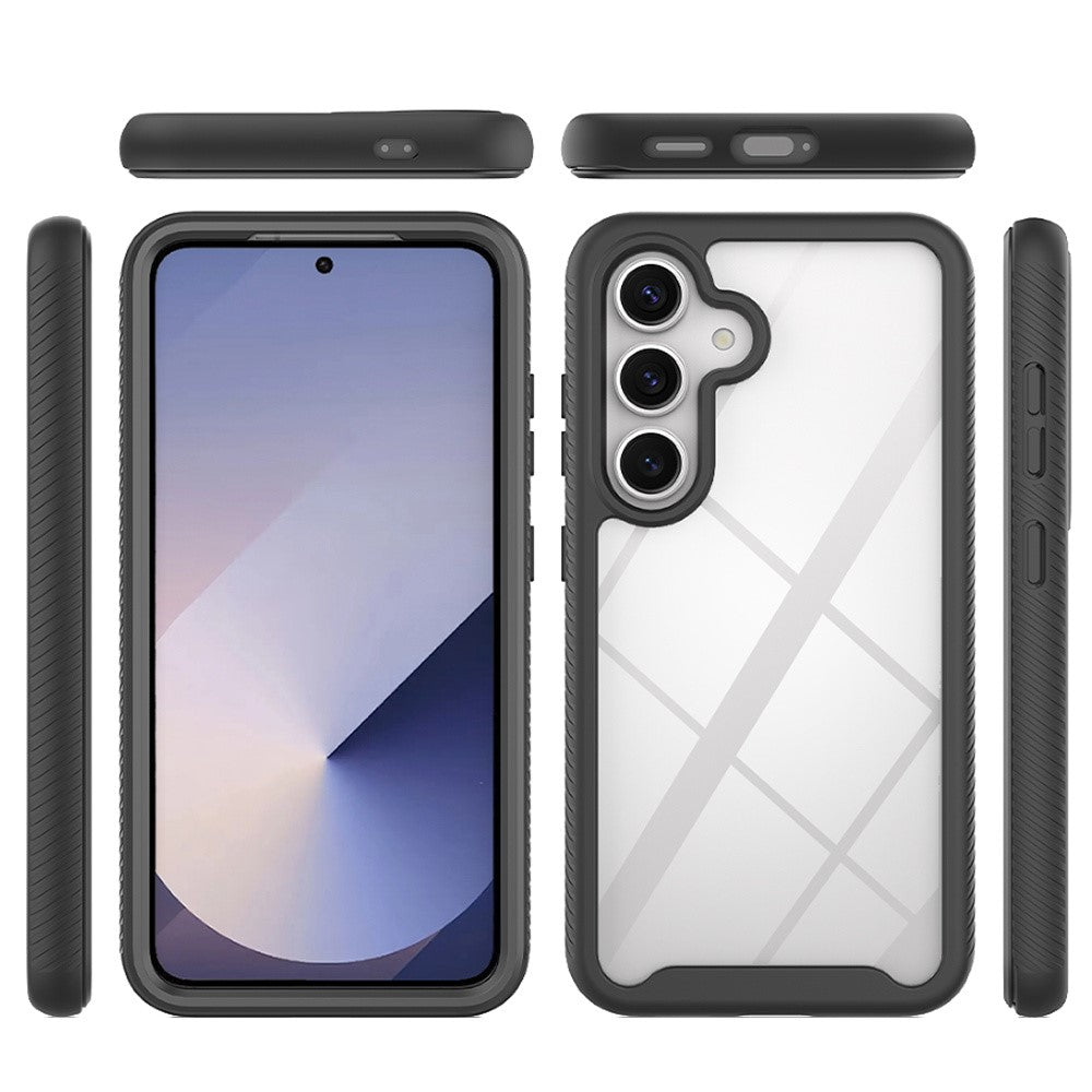For Samsung Galaxy A57 5G Clear Case PC + TPU Phone Back Cover with PET Screen Film
