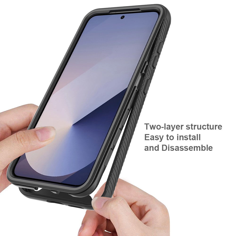 For Samsung Galaxy A57 5G Clear Case PC + TPU Phone Back Cover with PET Screen Film