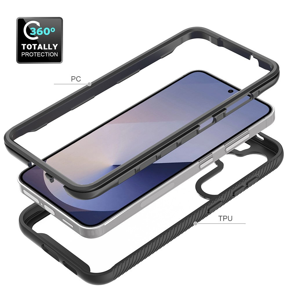 For Samsung Galaxy A57 5G Clear Case PC + TPU Phone Back Cover with PET Screen Film