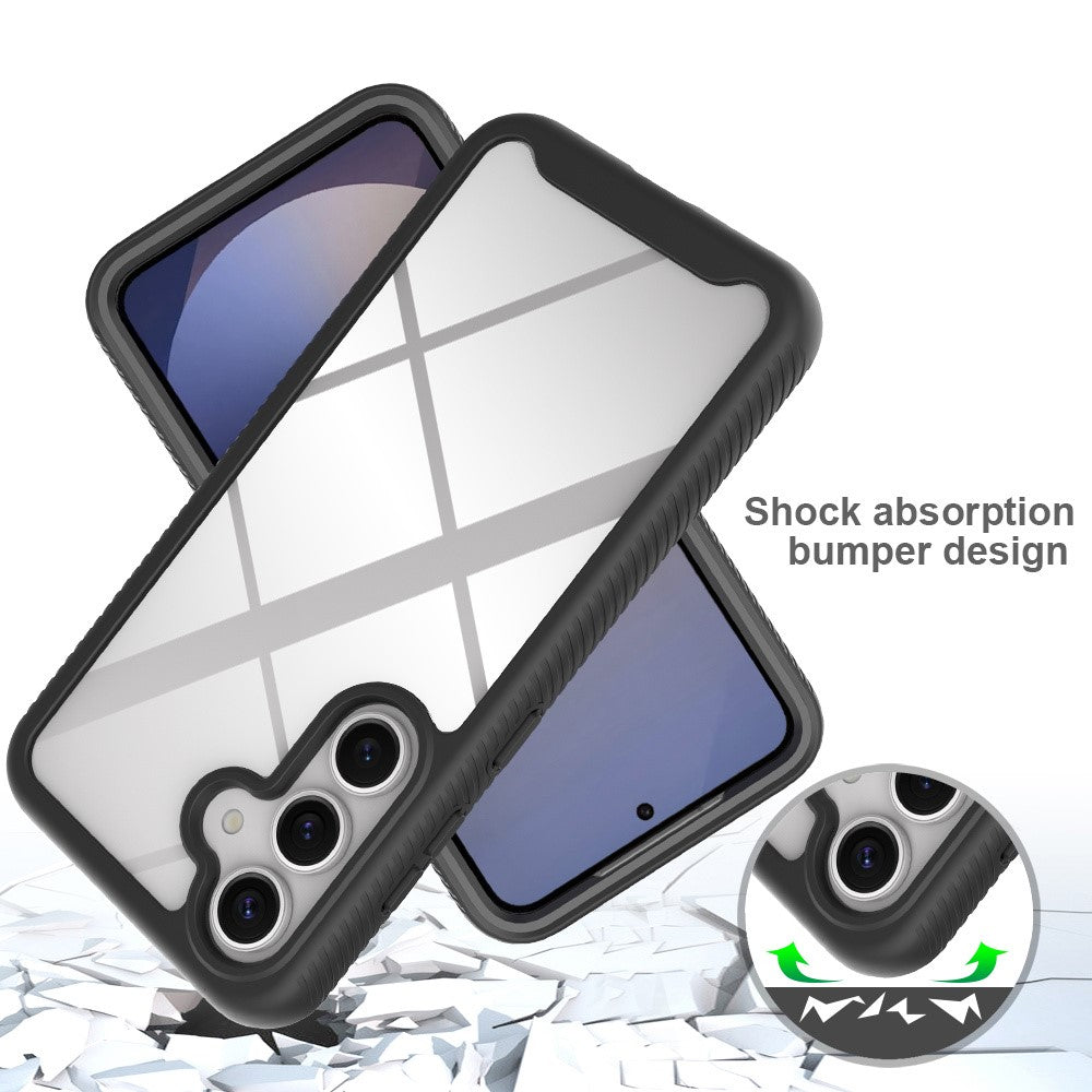 For Samsung Galaxy A57 5G Clear Case PC + TPU Phone Back Cover with PET Screen Film