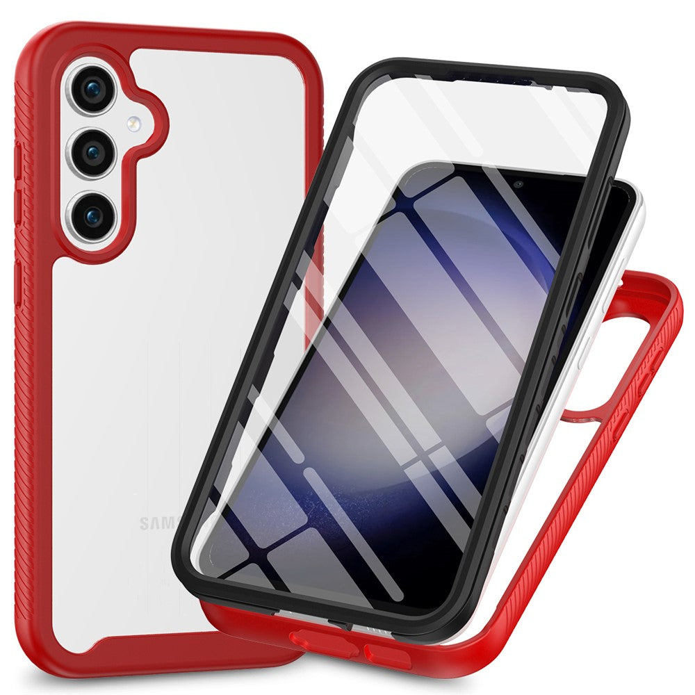 For Samsung Galaxy A57 5G Clear Case PC + TPU Phone Back Cover with PET Screen Film