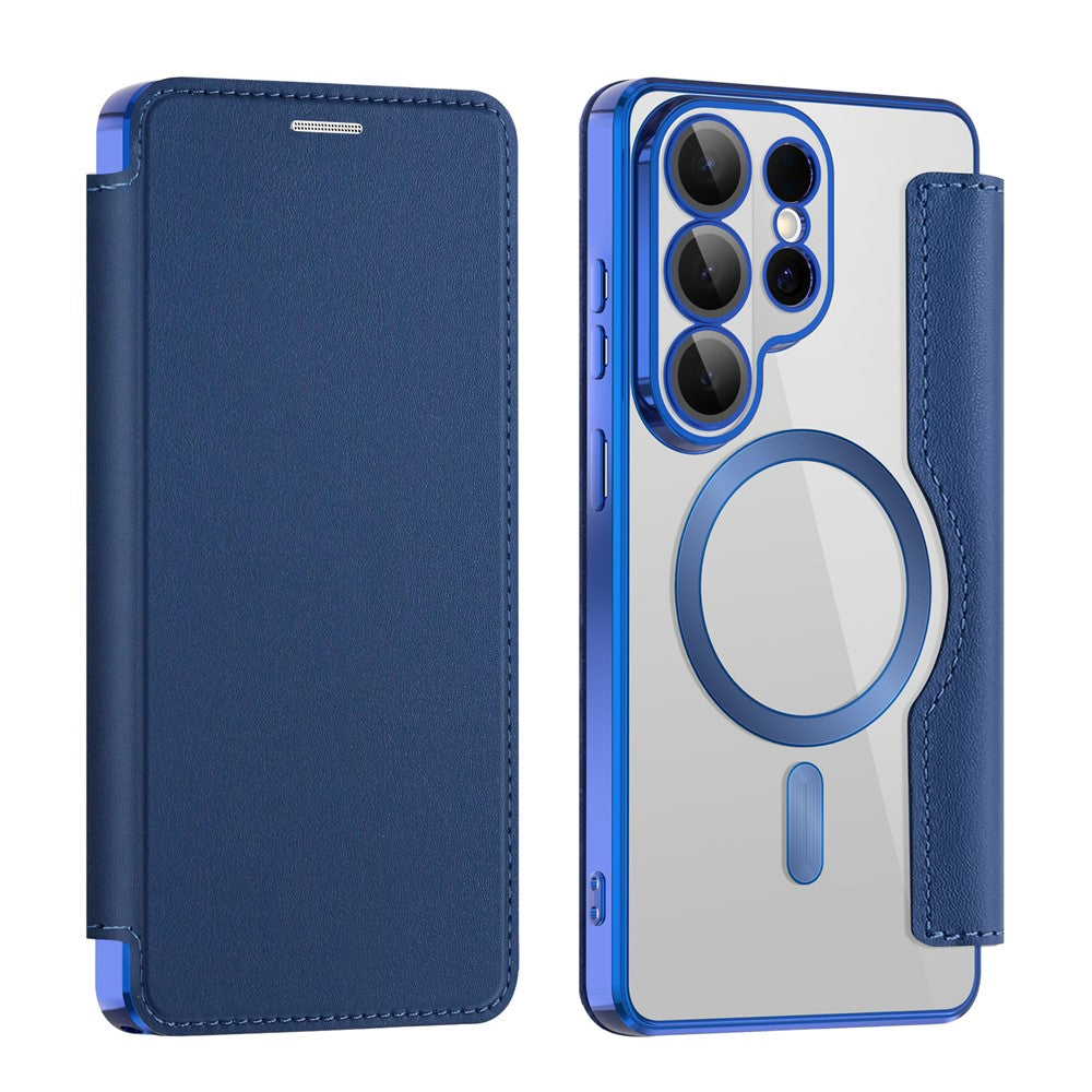 Magnetische Hülle für Samsung Galaxy S26 Ultra mit Kartenfach, RFID-Schutz, Leder & Kameralinsenschutz