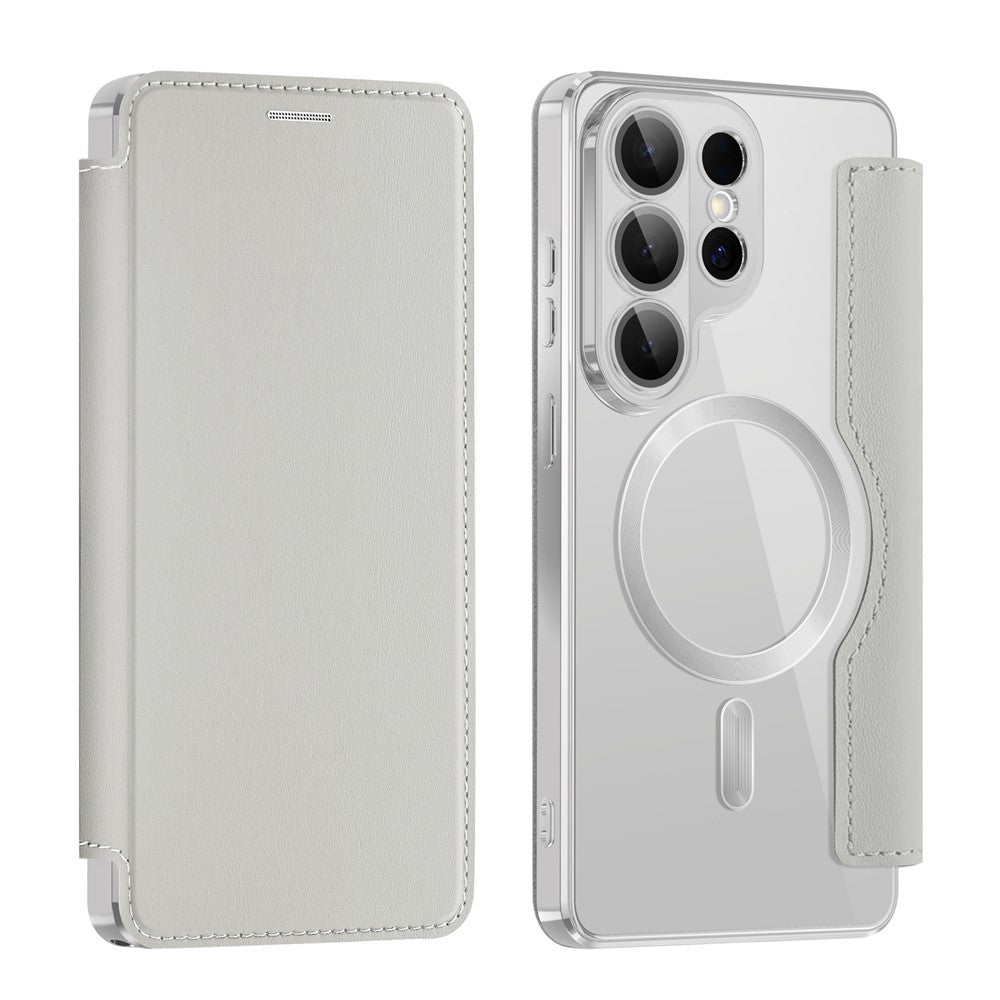 Magnetische Hülle für Samsung Galaxy S26 Ultra mit Kartenfach, RFID-Schutz, Leder & Kameralinsenschutz