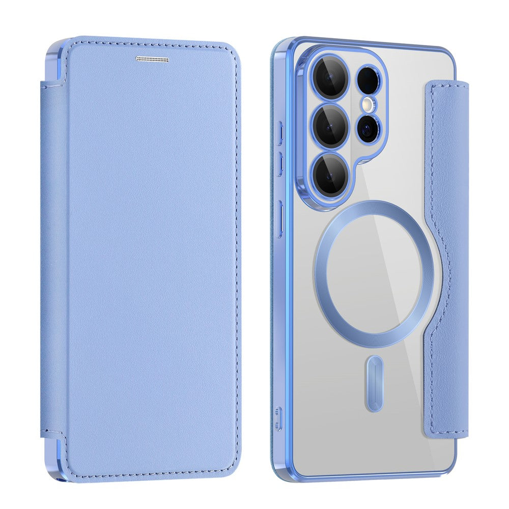 Magnetische Hülle für Samsung Galaxy S26 Ultra mit Kartenfach, RFID-Schutz, Leder & Kameralinsenschutz