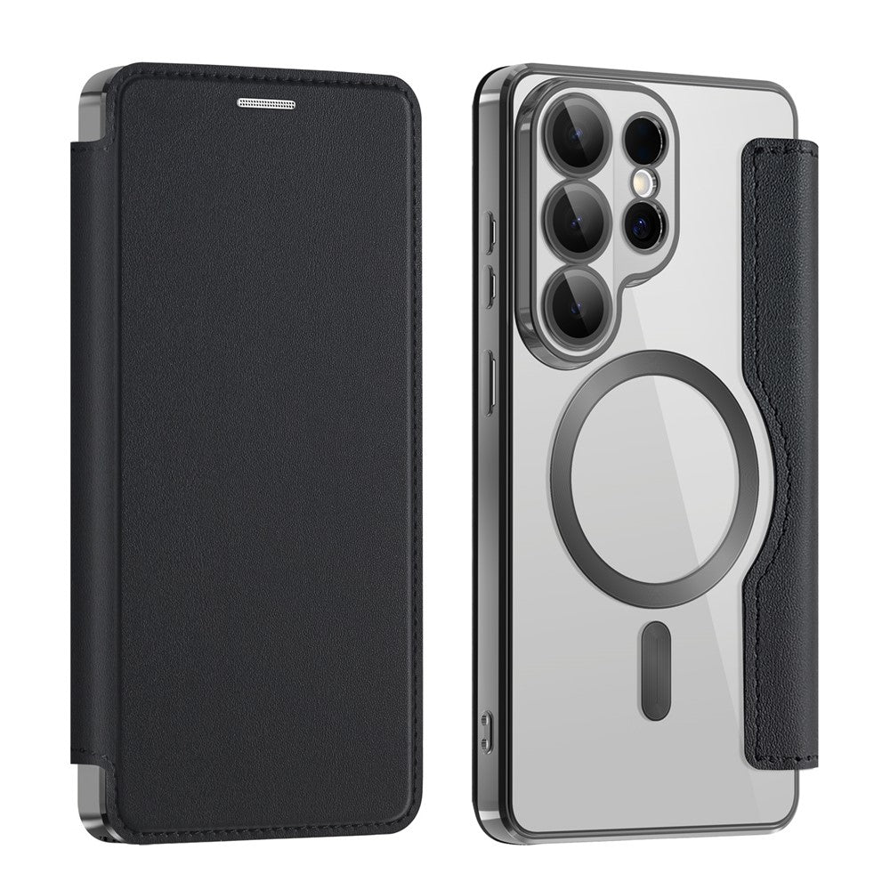 Magnetische Hülle für Samsung Galaxy S26 Ultra mit Kartenfach, RFID-Schutz, Leder & Kameralinsenschutz