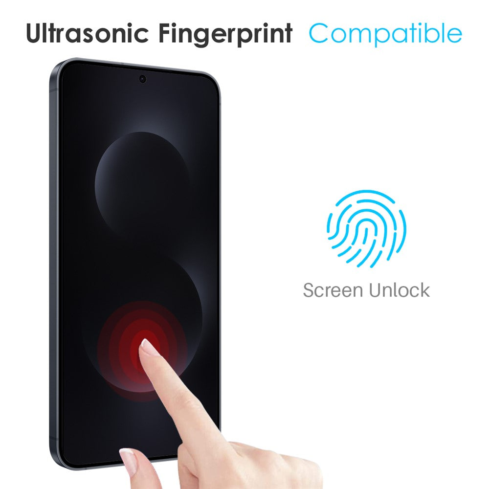 NORTHJO For Samsung Galaxy S26 Case Soft TPU Clear Phone Cover with Tempered Glass Screen Protector (Support Fingerprint Unlock)