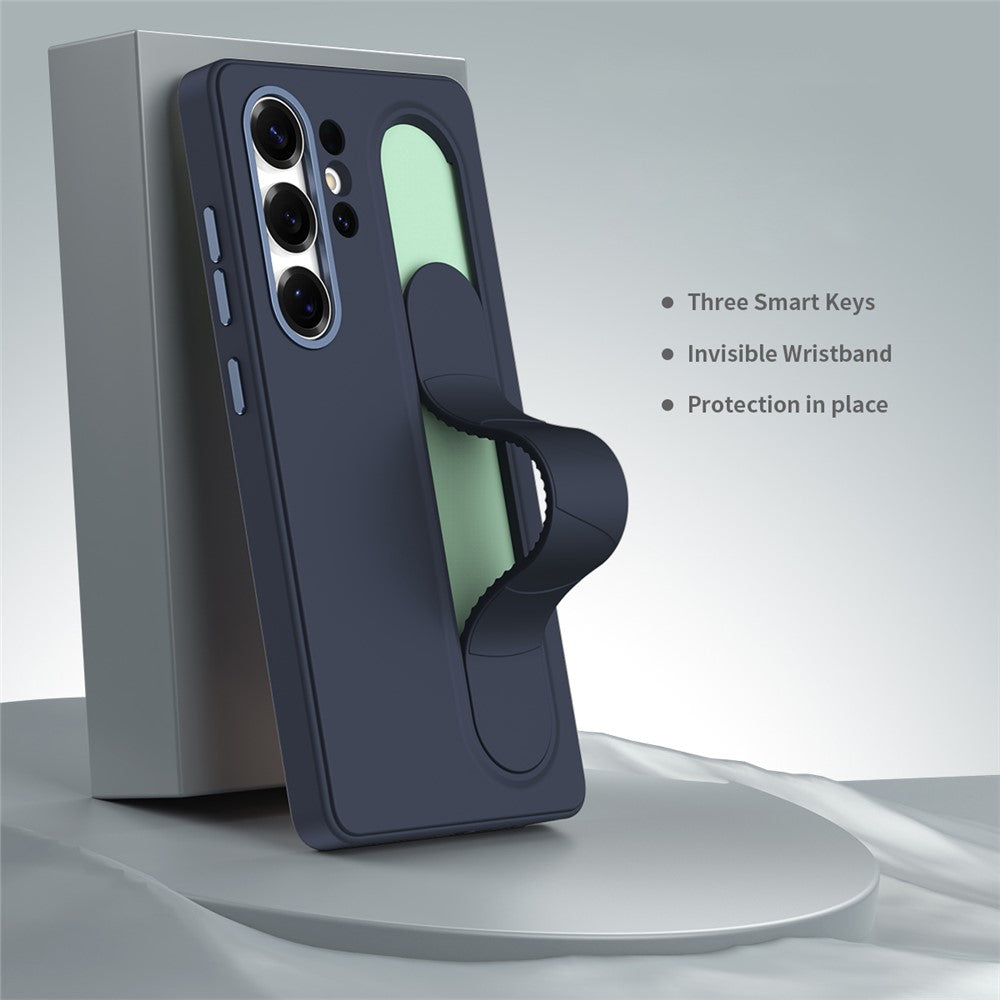 For Samsung Galaxy S26 Ultra Case Customizable Smart Key Control Wristband Kickstand PC + Silicone Phone Cover