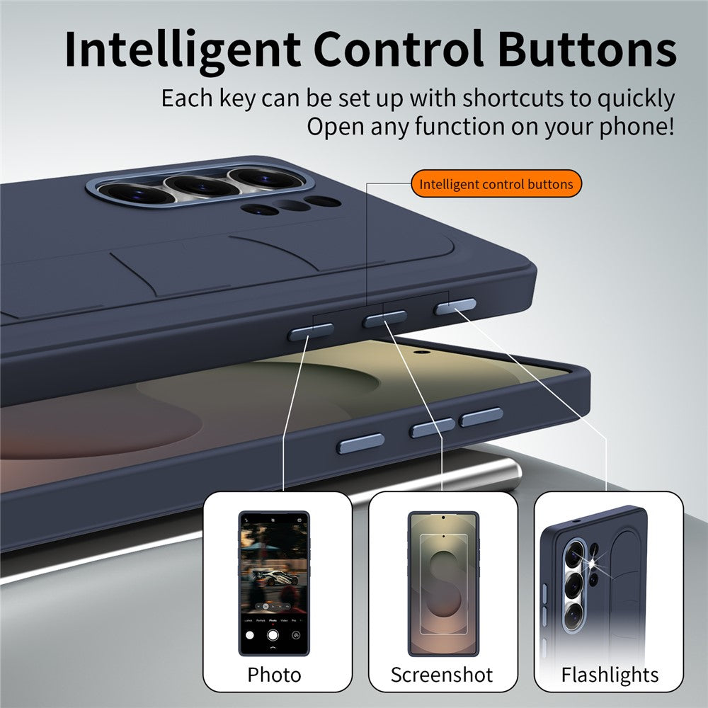 For Samsung Galaxy S26 Ultra Case Customizable Smart Key Control Wristband Kickstand PC + Silicone Phone Cover