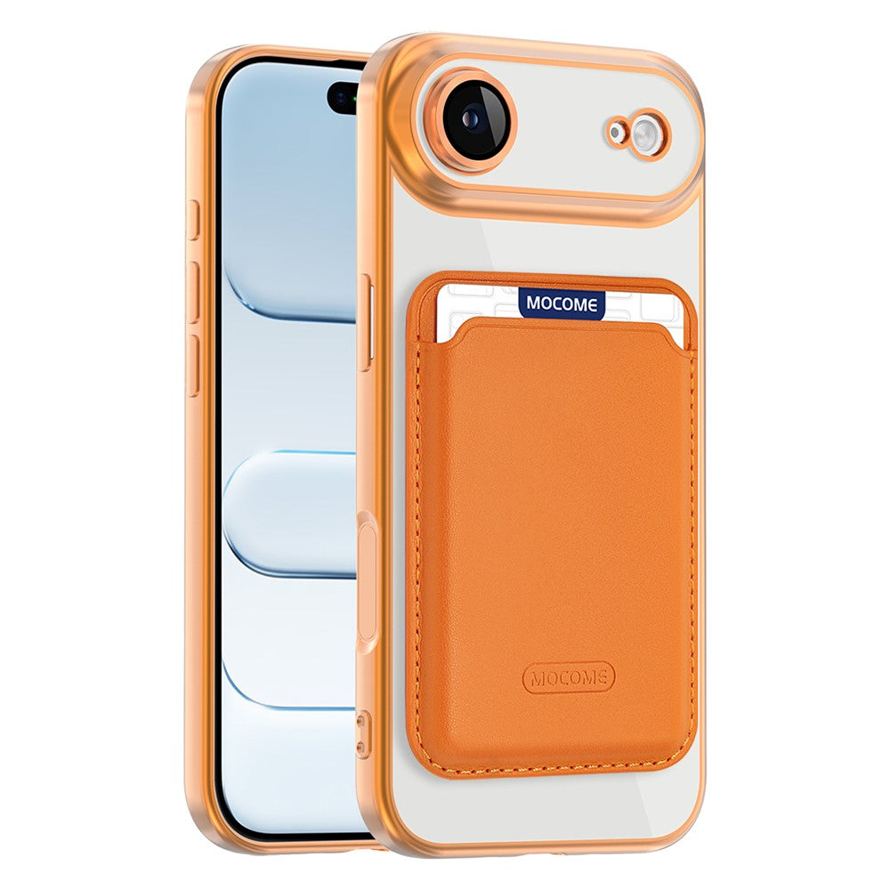 For iPhone Air Case with Detachable Card Holder Compatible with MagSafe Electroplated TPU + PC Phone Cover Built-in Lens Film
