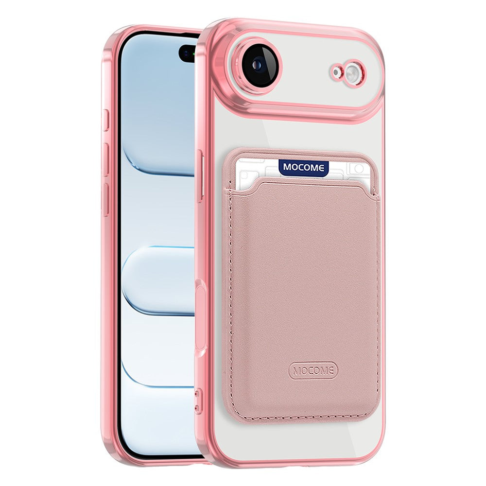 For iPhone Air Case with Detachable Card Holder Compatible with MagSafe Electroplated TPU + PC Phone Cover Built-in Lens Film