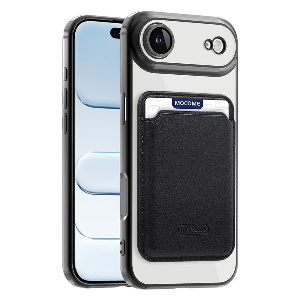 For iPhone Air Case with Detachable Card Holder Compatible with MagSafe Electroplated TPU + PC Phone Cover Built-in Lens Film