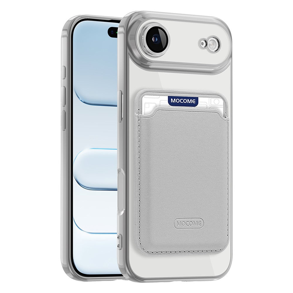 For iPhone Air Case with Detachable Card Holder Compatible with MagSafe Electroplated TPU + PC Phone Cover Built-in Lens Film