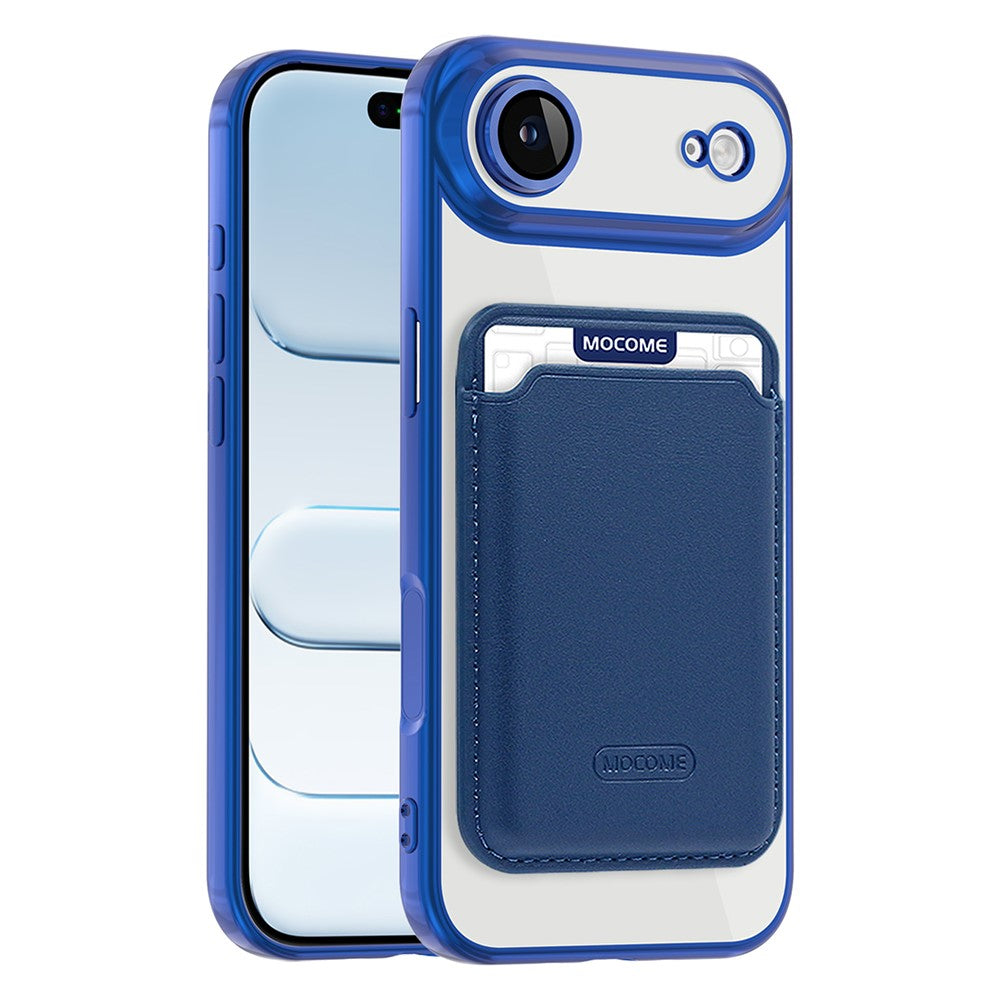 For iPhone Air Case with Detachable Card Holder Compatible with MagSafe Electroplated TPU + PC Phone Cover Built-in Lens Film