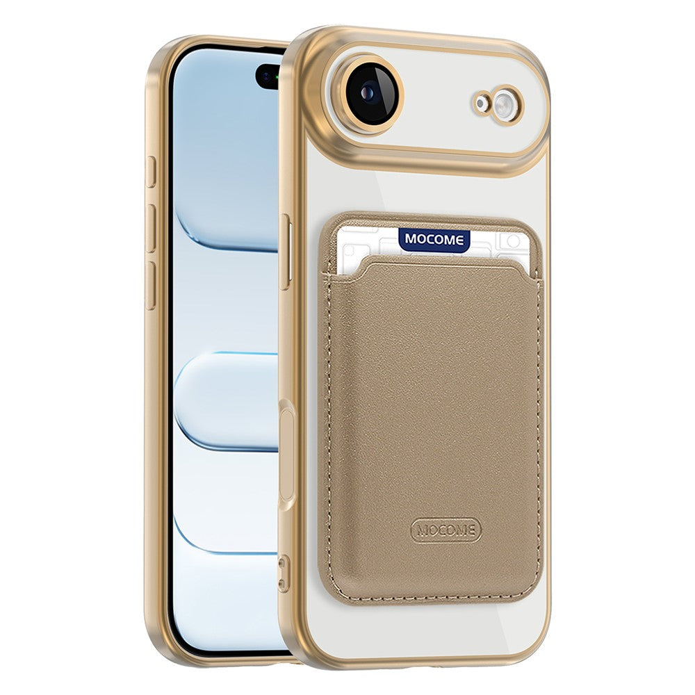 For iPhone Air Case with Detachable Card Holder Compatible with MagSafe Electroplated TPU + PC Phone Cover Built-in Lens Film