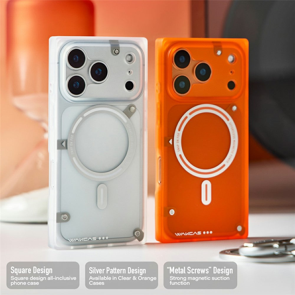 WAKCAS Hülle für iPhone 17 Pro Max: Robuster Schrauben-Look, mattes TPU, MagSafe kompatibel