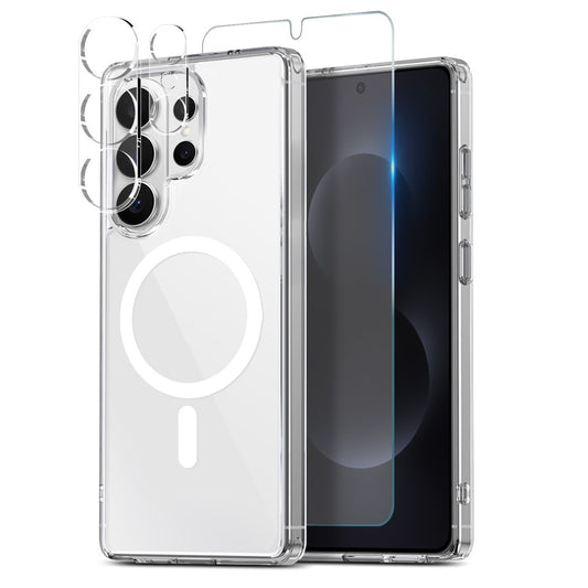 NORTHJO For Samsung Galaxy S26 Ultra Magnetic Case PC + TPU Phone Cover Set with Front Screen Protector + Lens Film