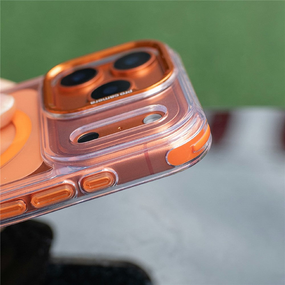 For iPhone 17 Pro Max Magnetic Case Clear Acrylic + TPU Phone Cover Compatible with MagSafe with 150cm Adjustable Lanyard