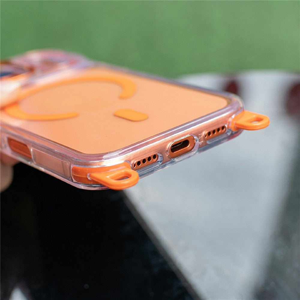 For iPhone 17 Pro Max Magnetic Case Clear Acrylic + TPU Phone Cover Compatible with MagSafe with 150cm Adjustable Lanyard
