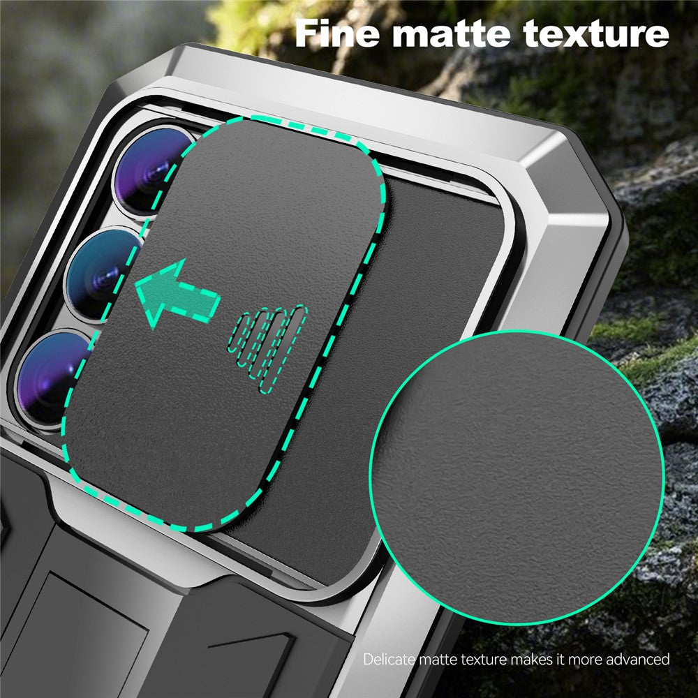 R-JUST For Samsung Galaxy S26 Ultra Case PC + Silicone + Metal Back Cover with Tempered Glass Film