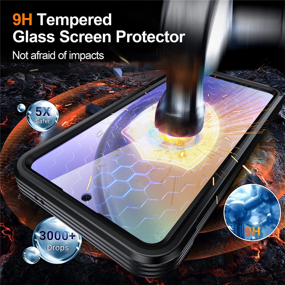 For Samsung Galaxy A57 5G Magnetic Case PC + TPU Phone Cover with Tempered Glass Screen Film