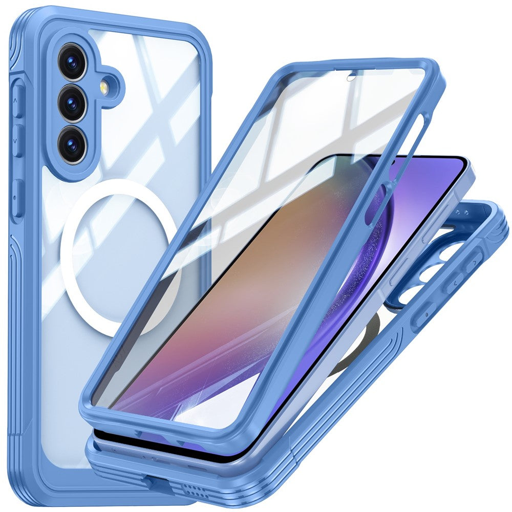 For Samsung Galaxy A57 5G Magnetic Case PC + TPU Phone Cover with Tempered Glass Screen Film