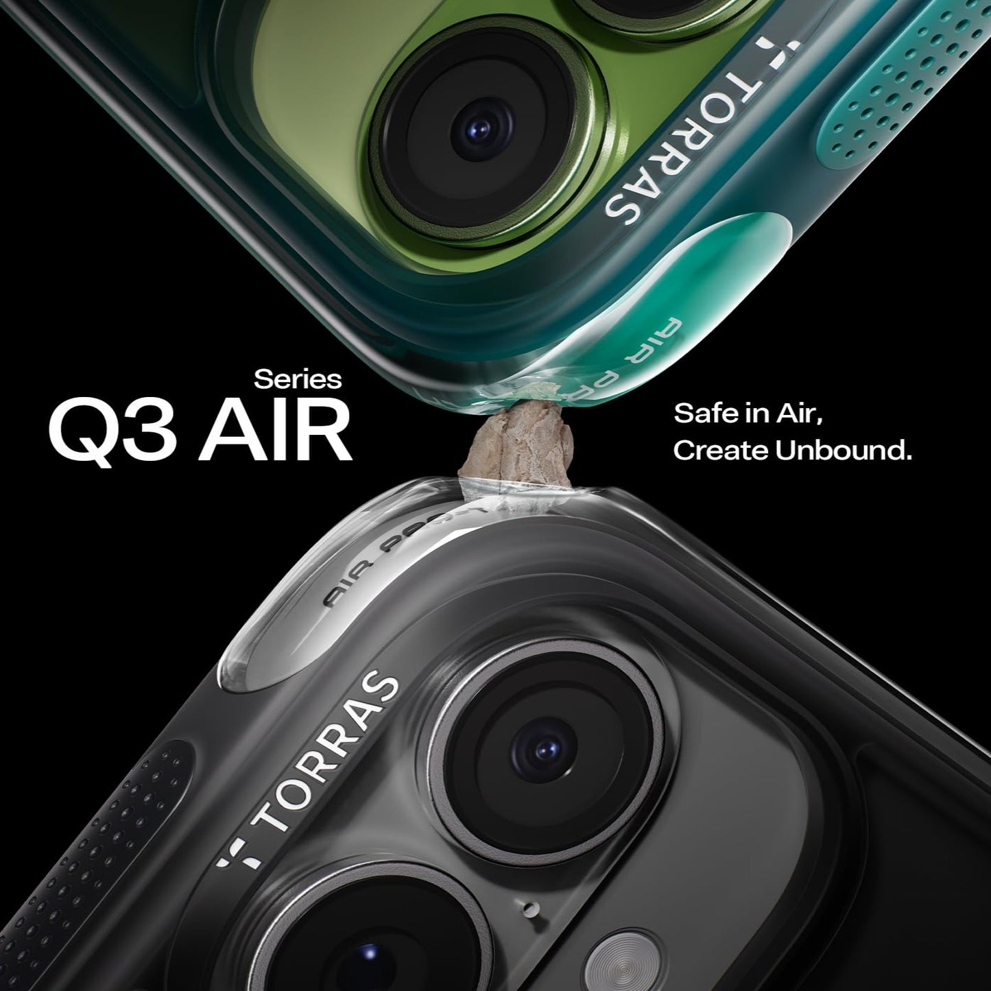 TORRAS For iPhone 17  Ostand Q3 Air Series Magnetic Case with Kickstand Shockproof PC + TPU Phone Cover