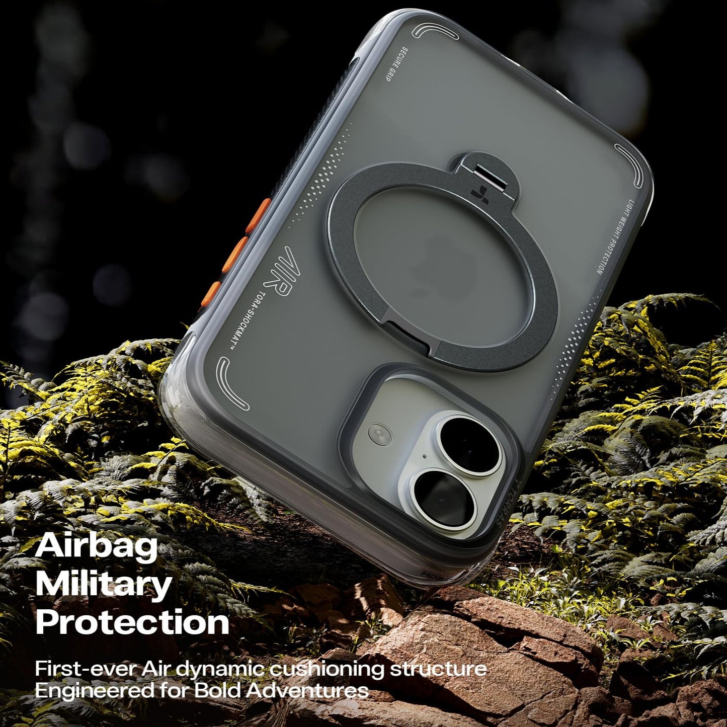 TORRAS For iPhone 17  Ostand Q3 Air Series Magnetic Case with Kickstand Shockproof PC + TPU Phone Cover