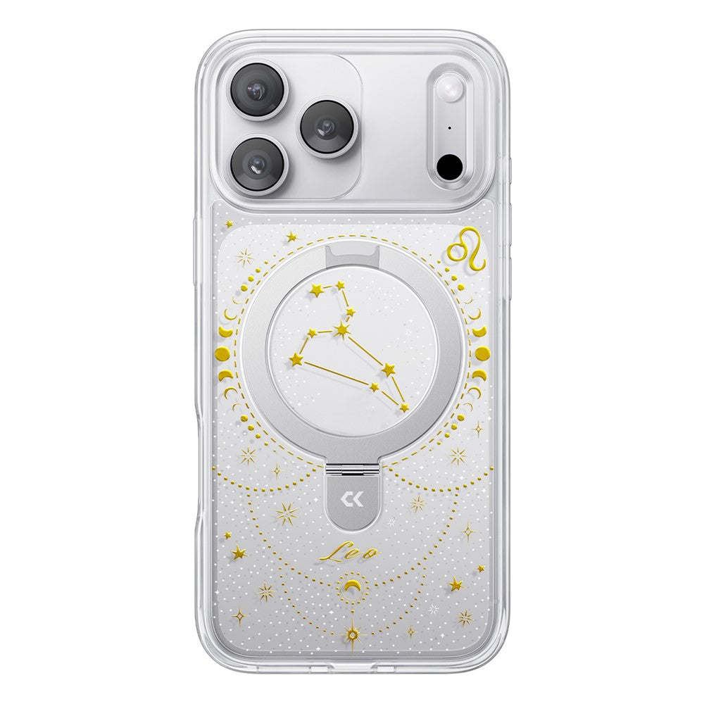 CASEKOO for iPhone 18 Pro Max / 17 Pro Max Magnetic Case Constellation Pattern Ring Kickstand Shockproof PC + TPU Phone Cover