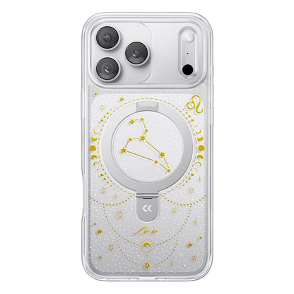 CASEKOO for iPhone 18 Pro Max / 17 Pro Max Magnetic Case Constellation Pattern Ring Kickstand Shockproof PC + TPU Phone Cover