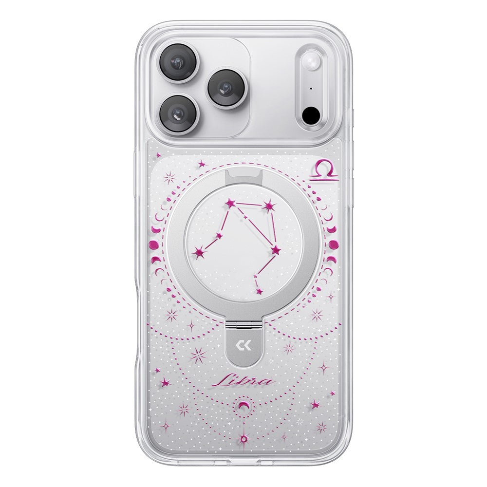CASEKOO for iPhone 18 Pro Max / 17 Pro Max Magnetic Case Constellation Pattern Ring Kickstand Shockproof PC + TPU Phone Cover