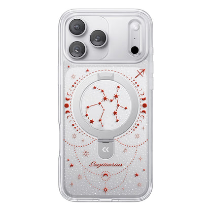 CASEKOO for iPhone 18 Pro Max / 17 Pro Max Magnetic Case Constellation Pattern Ring Kickstand Shockproof PC + TPU Phone Cover