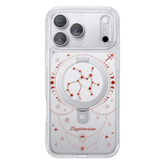 CASEKOO for iPhone 18 Pro Max / 17 Pro Max Magnetic Case Constellation Pattern Ring Kickstand Shockproof PC + TPU Phone Cover