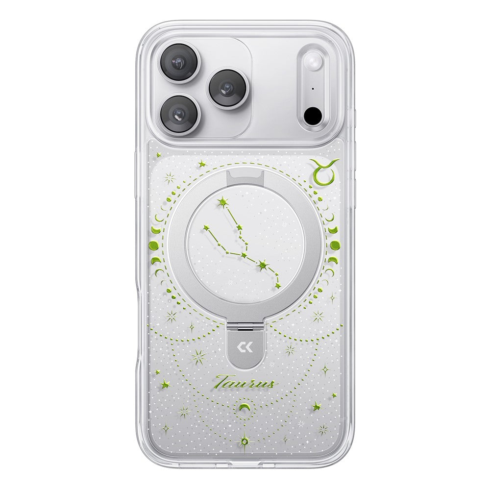 CASEKOO for iPhone 18 Pro Max / 17 Pro Max Magnetic Case Constellation Pattern Ring Kickstand Shockproof PC + TPU Phone Cover