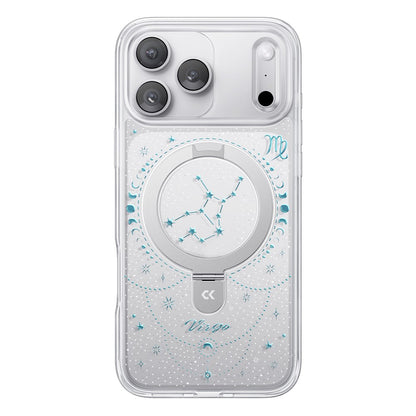 CASEKOO for iPhone 18 Pro Max / 17 Pro Max Magnetic Case Constellation Pattern Ring Kickstand Shockproof PC + TPU Phone Cover