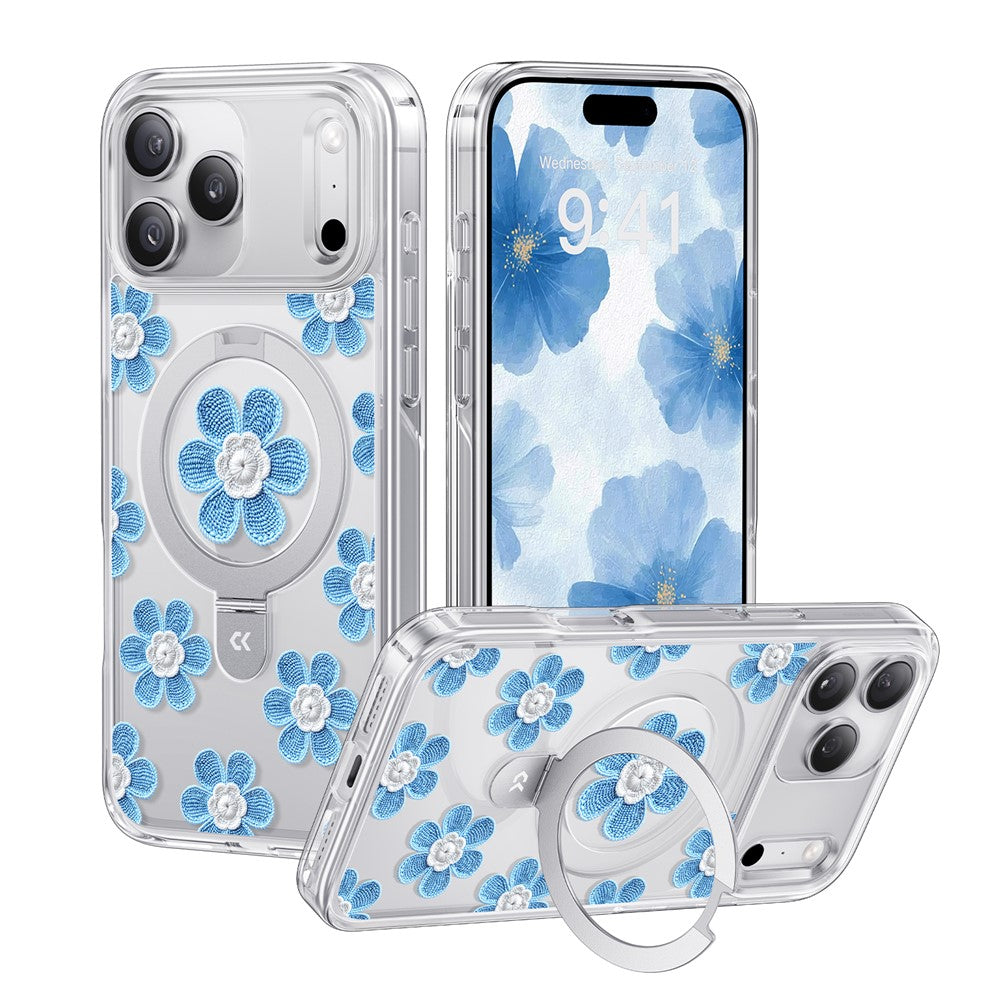 CASEKOO for iPhone 18 Pro Max / 17 Pro Max Magnetic Case Constellation Pattern Ring Kickstand Shockproof PC + TPU Phone Cover