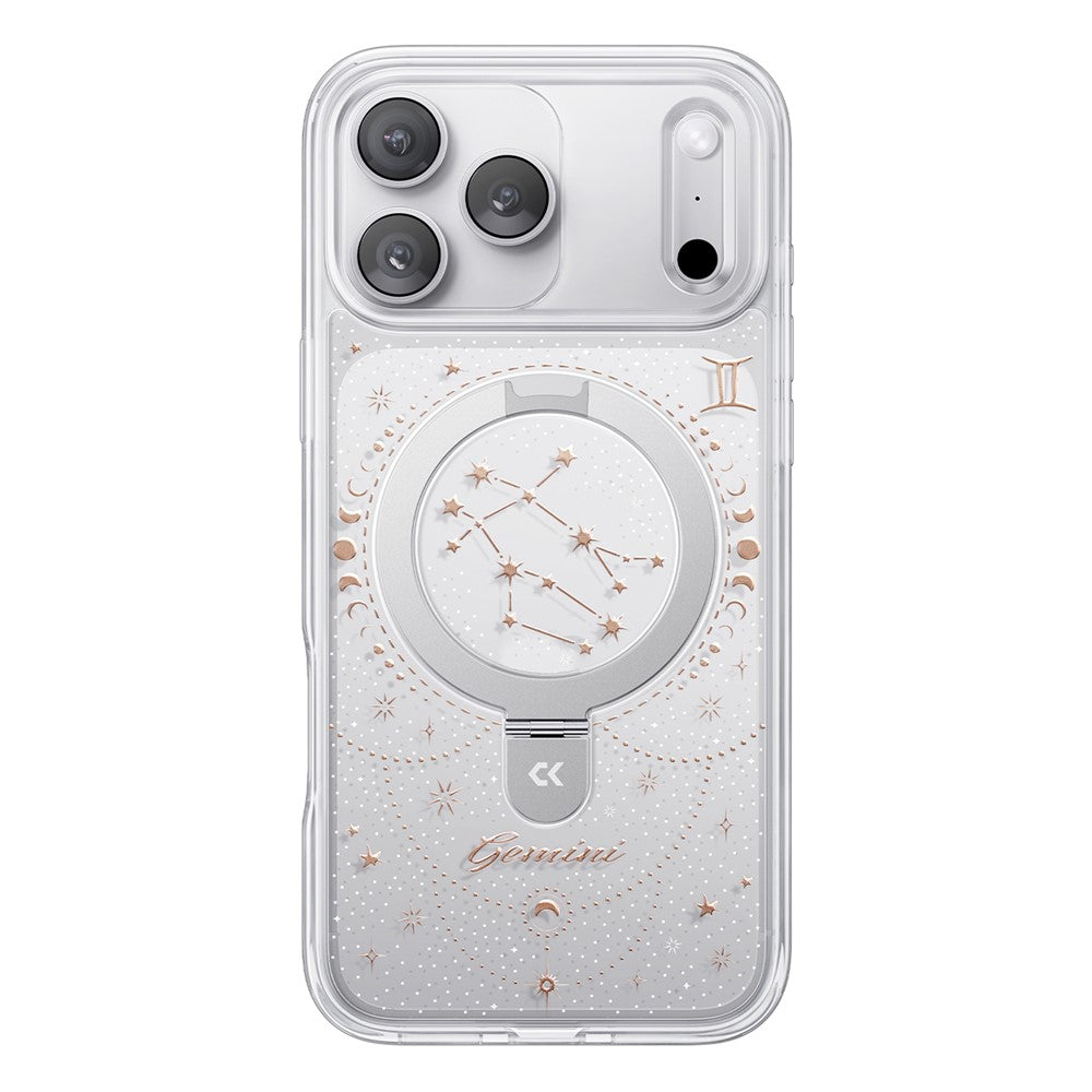 CASEKOO for iPhone 18 Pro / 17 Pro Magnetic Case Constellation Pattern Ring Kickstand Shockproof PC + TPU Phone Cover