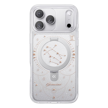 CASEKOO for iPhone 18 Pro / 17 Pro Magnetic Case Constellation Pattern Ring Kickstand Shockproof PC + TPU Phone Cover