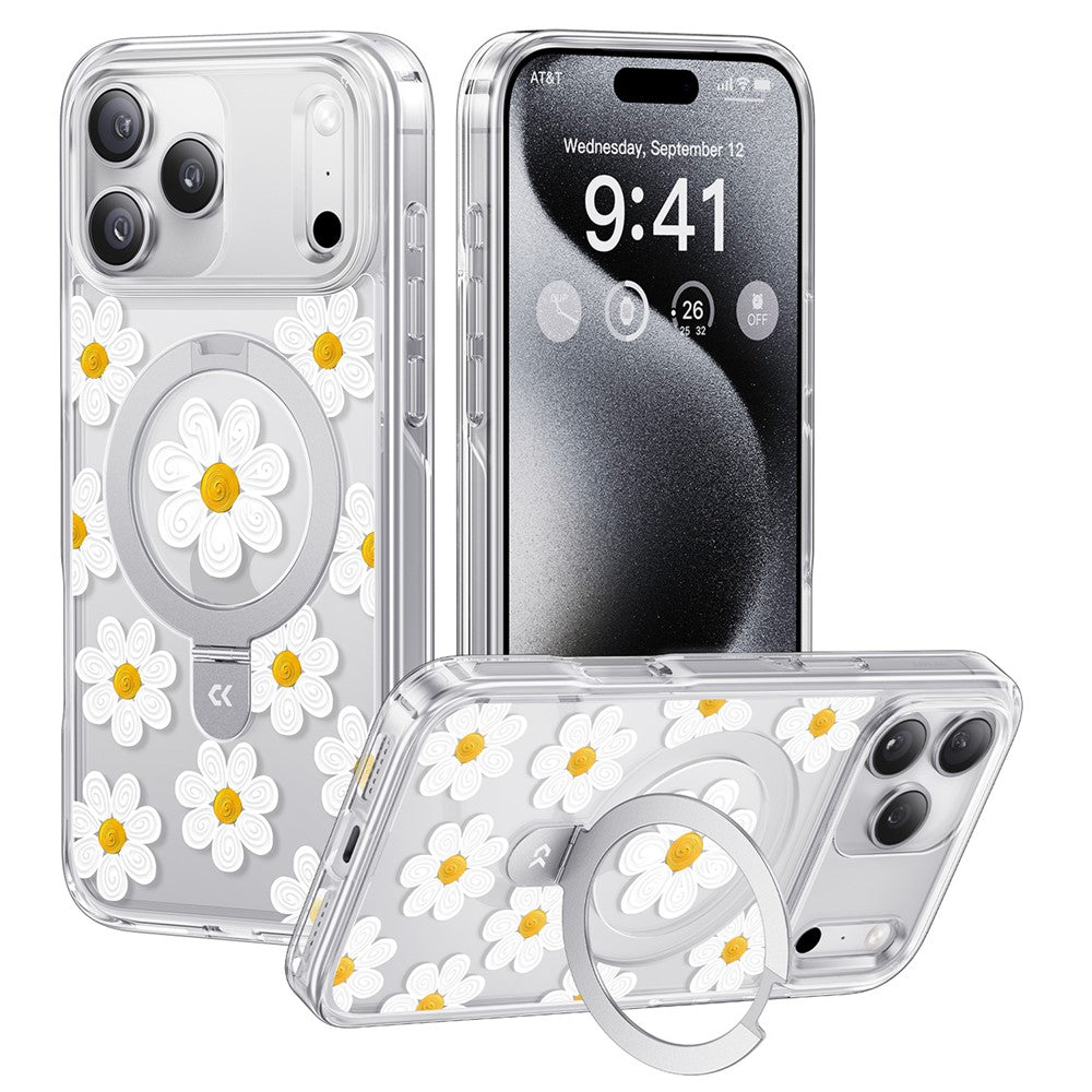 CASEKOO for iPhone 18 Pro / 17 Pro Magnetic Case Constellation Pattern Ring Kickstand Shockproof PC + TPU Phone Cover