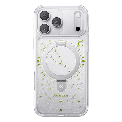 CASEKOO for iPhone 18 Pro / 17 Pro Magnetic Case Constellation Pattern Ring Kickstand Shockproof PC + TPU Phone Cover