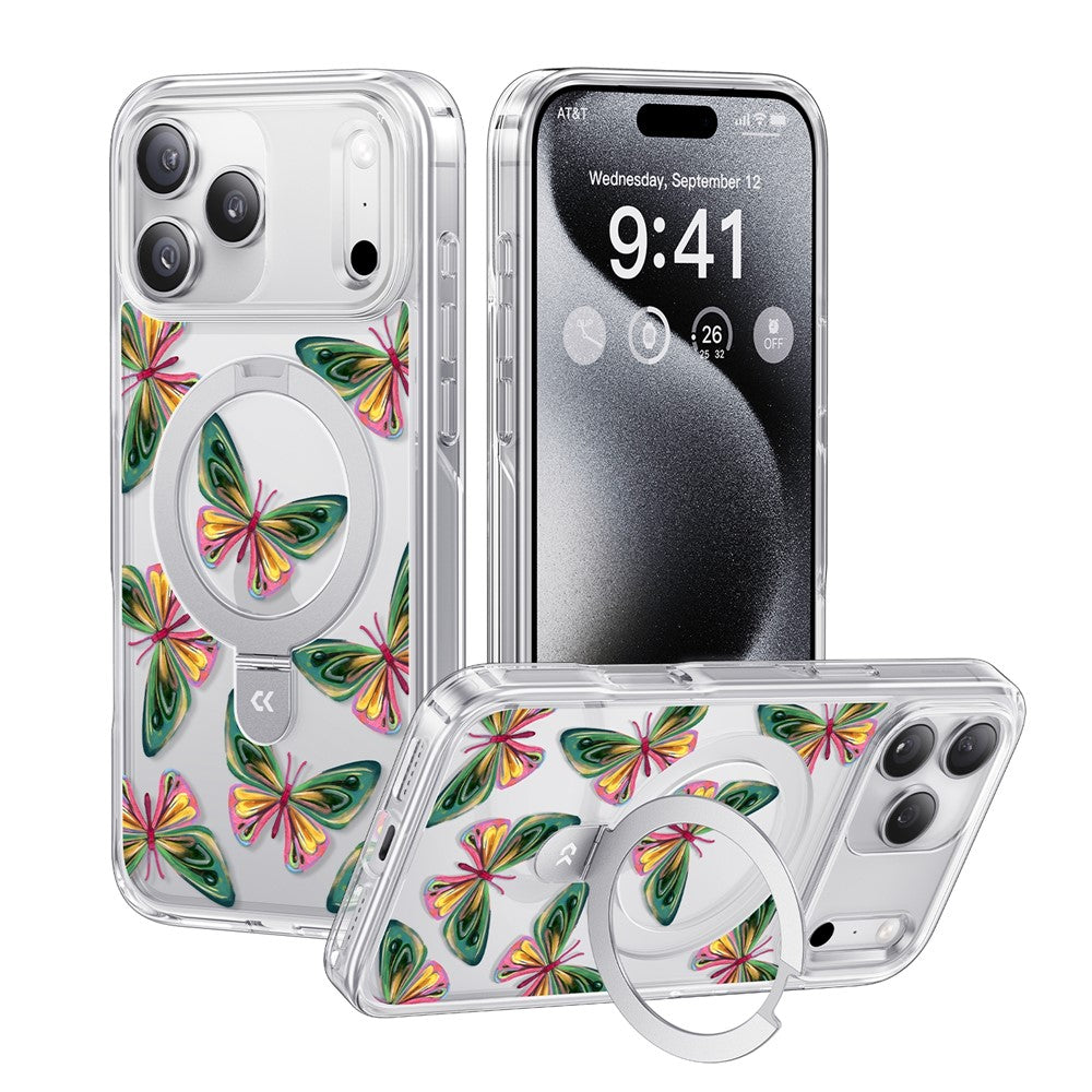 CASEKOO for iPhone 18 Pro / 17 Pro Magnetic Case Constellation Pattern Ring Kickstand Shockproof PC + TPU Phone Cover