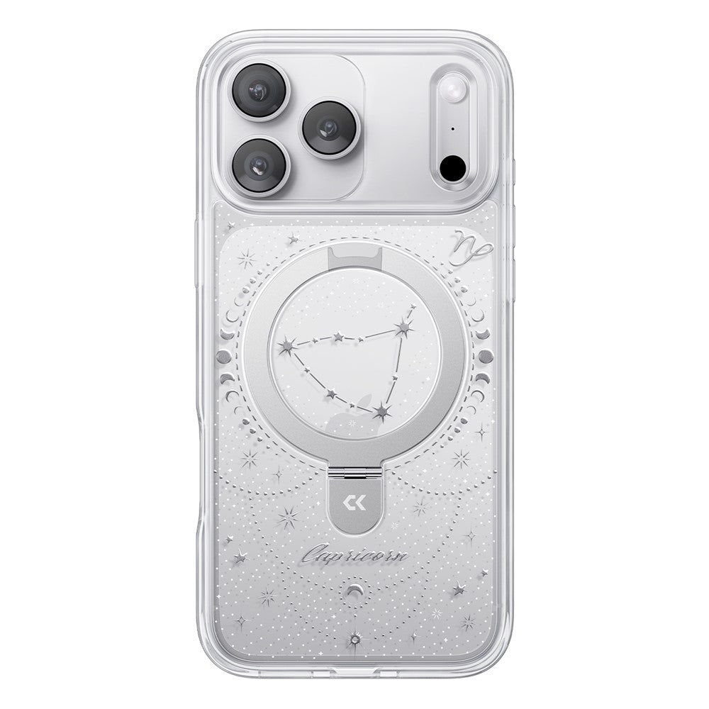 CASEKOO for iPhone 18 Pro / 17 Pro Magnetic Case Constellation Pattern Ring Kickstand Shockproof PC + TPU Phone Cover