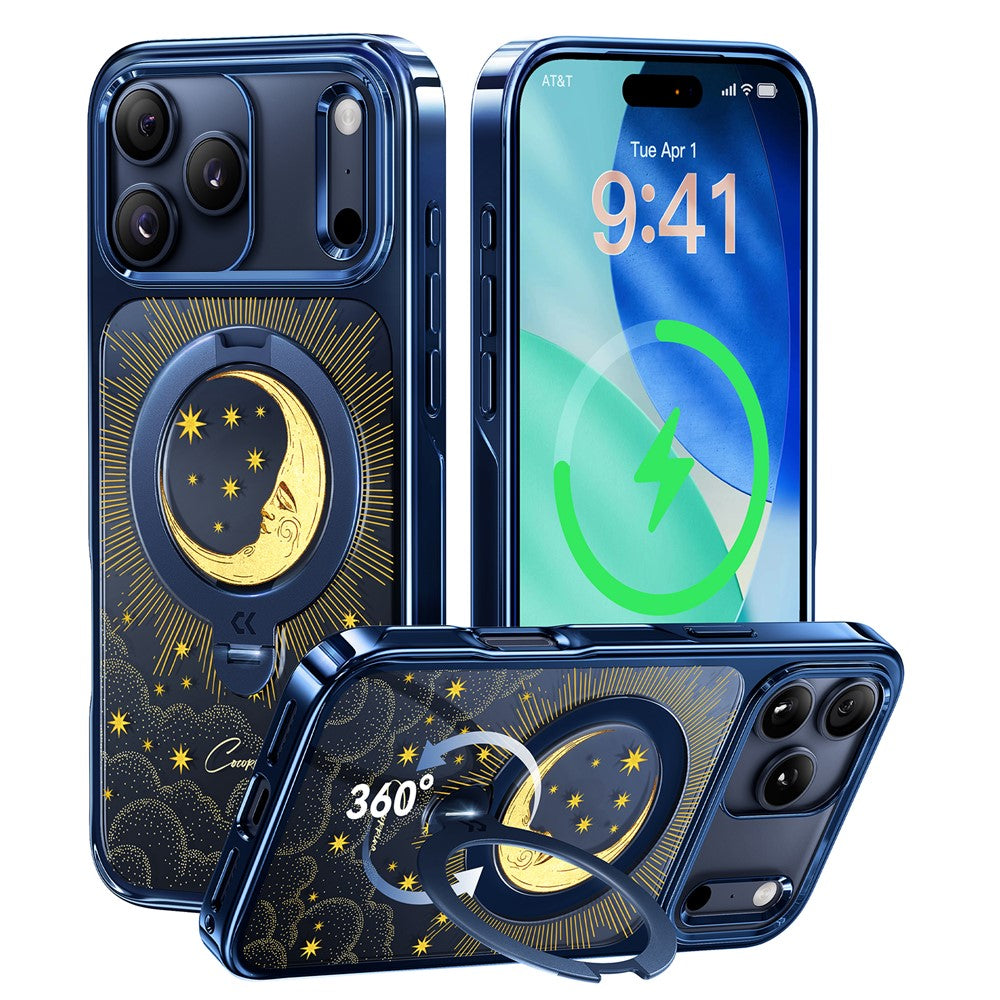 CASEKOO Tarot Series for iPhone 18 Pro / 17 Pro Magnetic Case UV 3D Printing PC + TPU Phone Cover with Ring Holder Kickstand