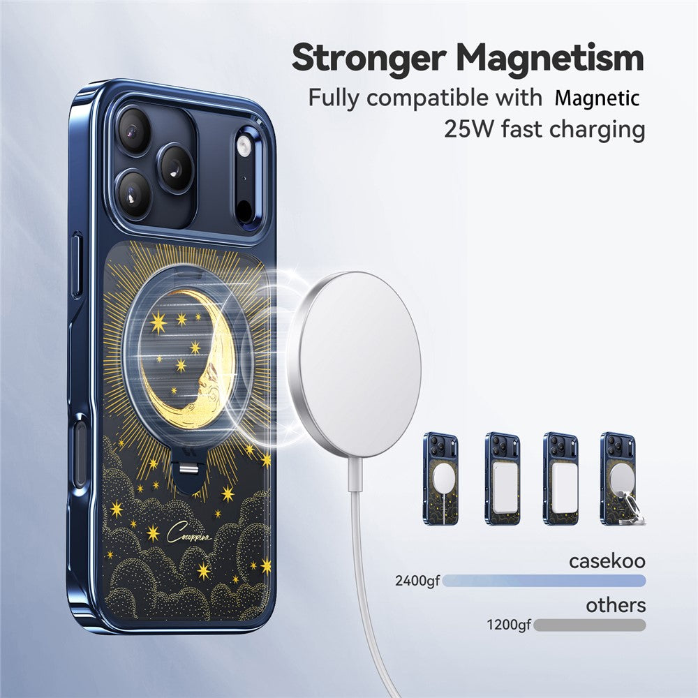 CASEKOO Tarot Series for iPhone 18 Pro / 17 Pro Magnetic Case UV 3D Printing PC + TPU Phone Cover with Ring Holder Kickstand