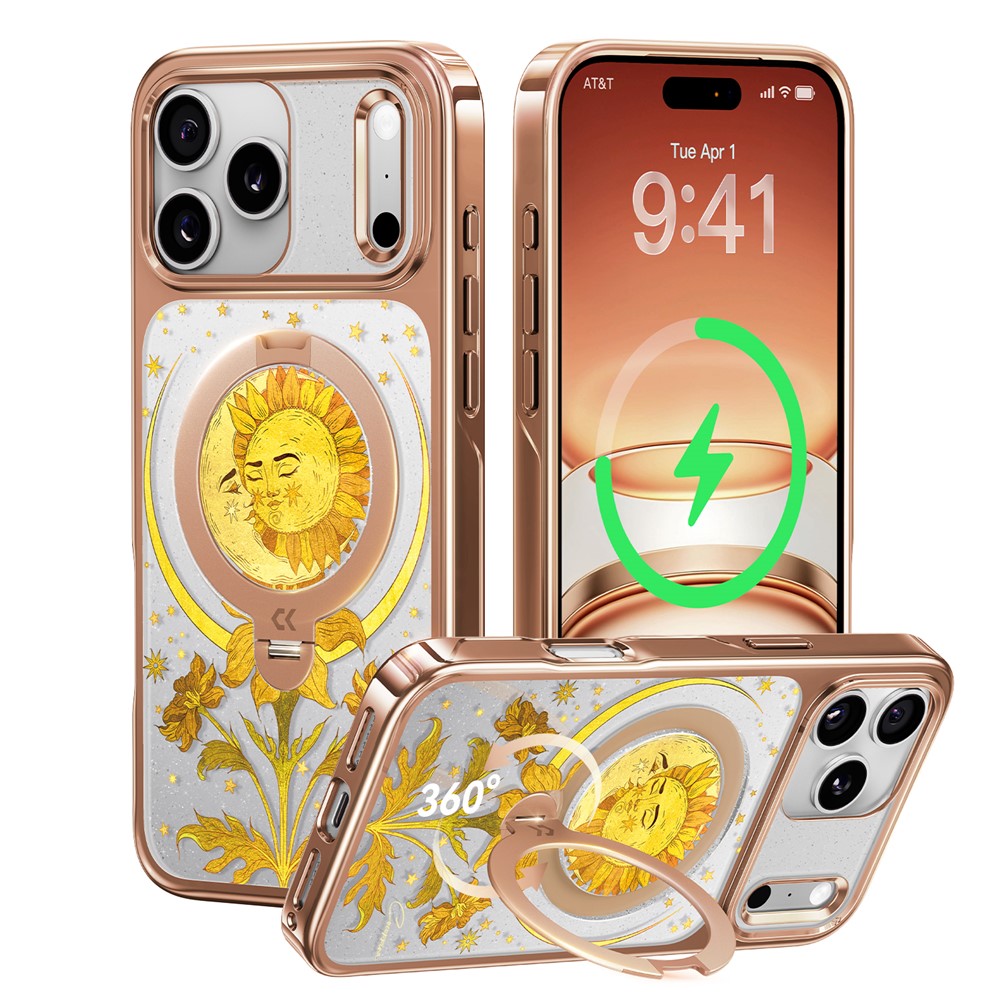 CASEKOO Tarot Series for iPhone 18 Pro / 17 Pro Magnetic Case UV 3D Printing PC + TPU Phone Cover with Ring Holder Kickstand